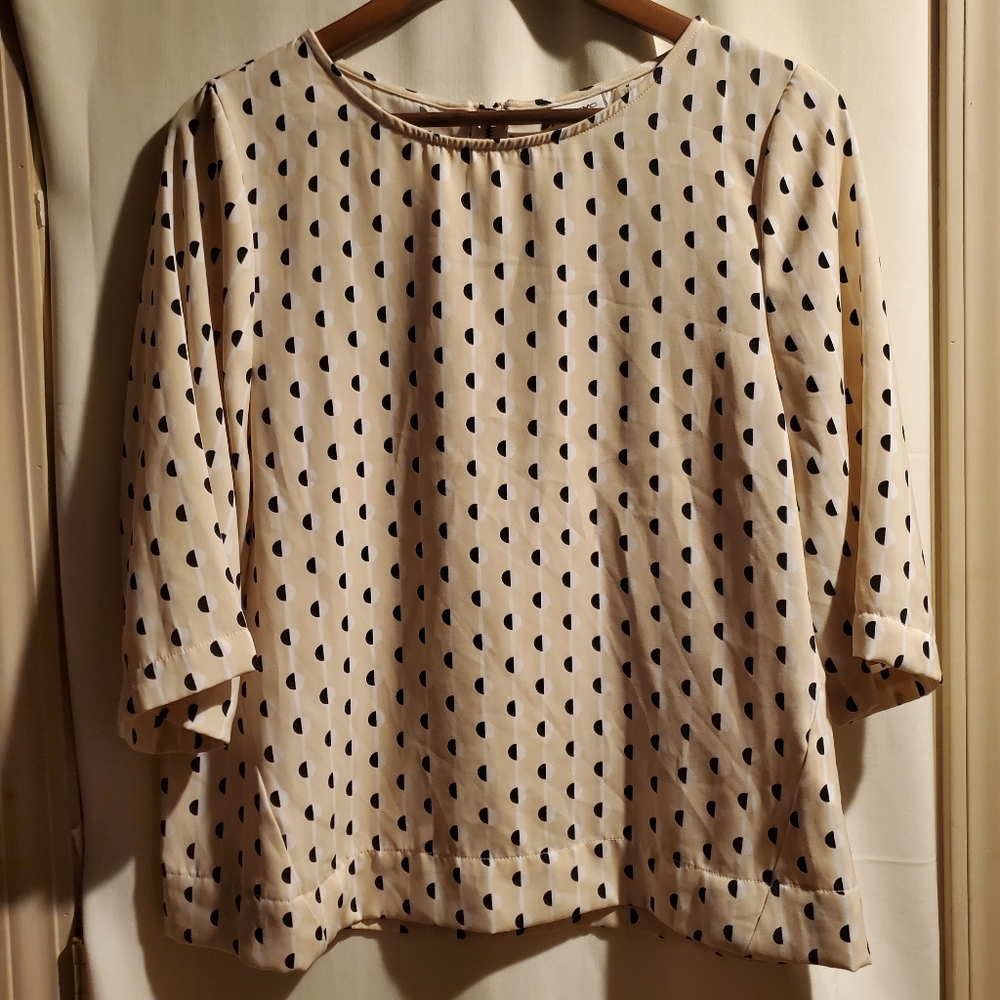 DKNYC Medium Women's Blouse Cream